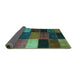 Sideview of Patchwork Turquoise Transitional Rug, con1438turq