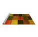 Sideview of Machine Washable Patchwork Yellow Transitional Rug, wshcon1438yw