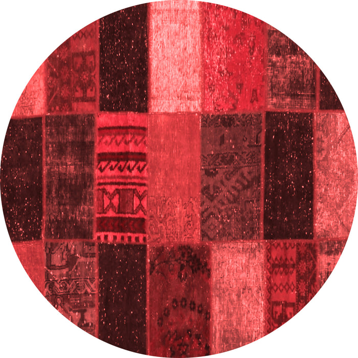 Machine Washable Patchwork Red Transitional Rug, wshcon1438red