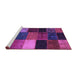 Sideview of Machine Washable Patchwork Purple Transitional Area Rugs, wshcon1438pur