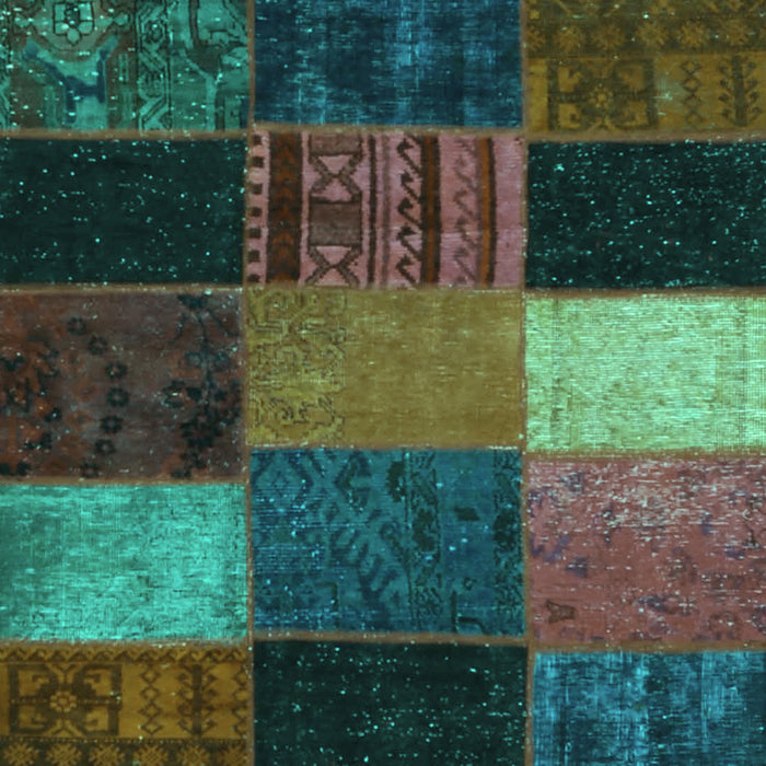 Patchwork Turquoise Transitional Rug, con1438turq