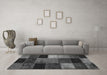 Machine Washable Patchwork Gray Transitional Rug in a Living Room,, wshcon1438gry