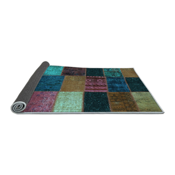 Sideview of Patchwork Light Blue Transitional Rug, con1438lblu