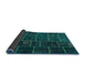 Thickness of Contemporary Teal Green Patchwork Rug, con1439