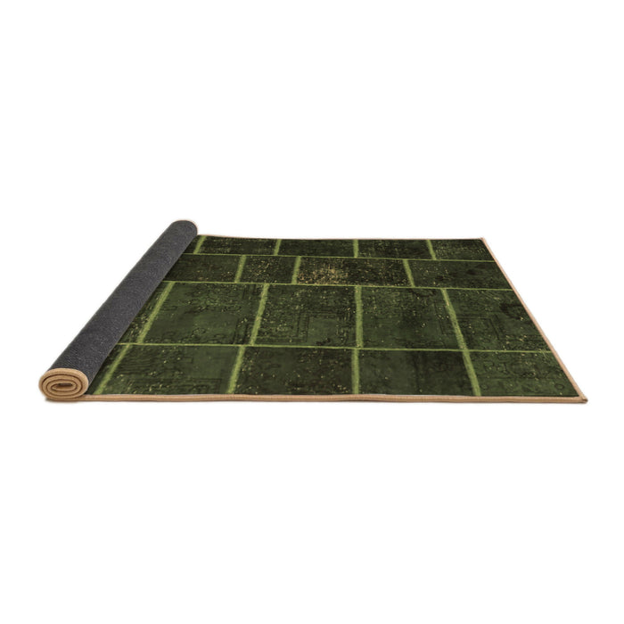 Sideview of Patchwork Brown Transitional Rug, con1439brn