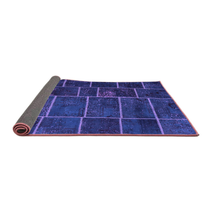 Sideview of Patchwork Purple Transitional Rug, con1439pur