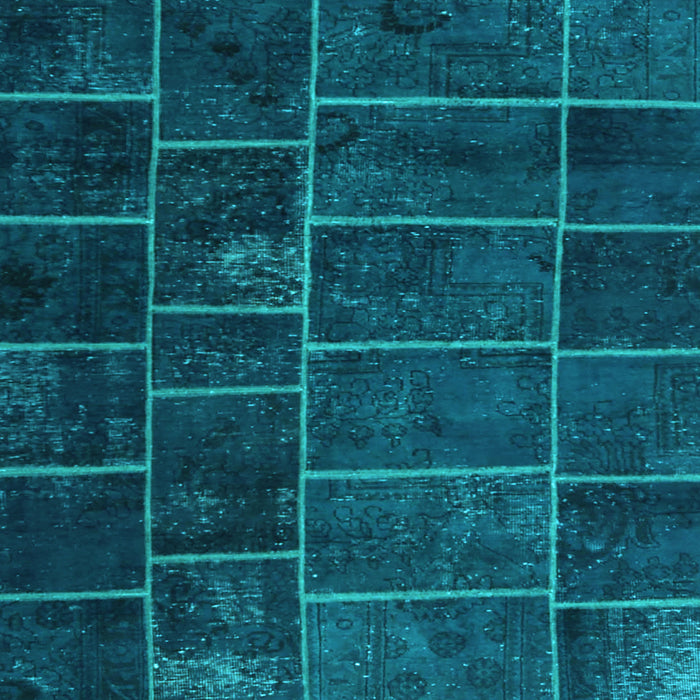 Square Patchwork Light Blue Transitional Rug, con1439lblu