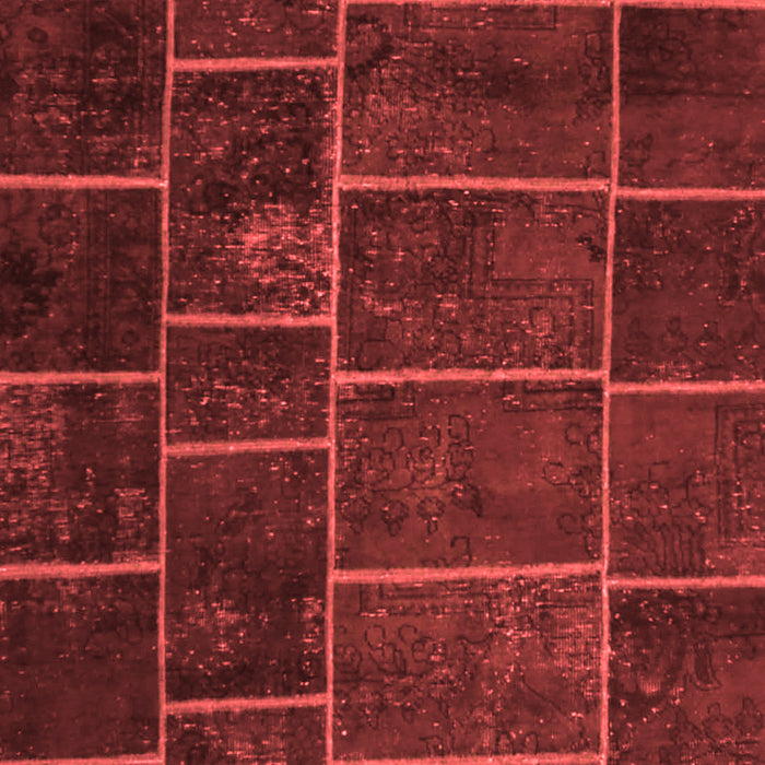 Machine Washable Patchwork Red Transitional Rug, wshcon1439red