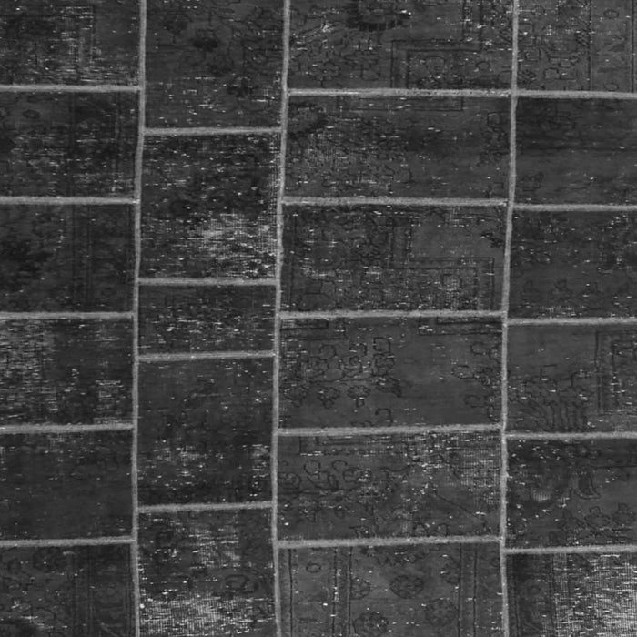 Round Machine Washable Patchwork Gray Transitional Rug, wshcon1439gry