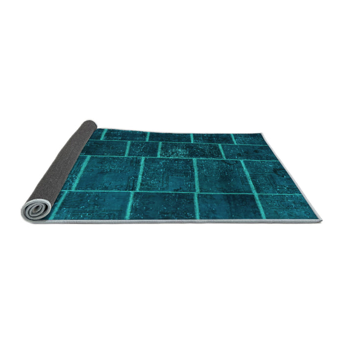 Sideview of Patchwork Light Blue Transitional Rug, con1439lblu