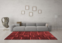 Machine Washable Patchwork Red Transitional Rug, wshcon1439red