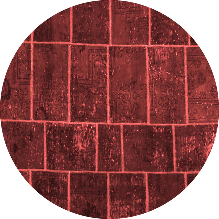 Machine Washable Patchwork Red Transitional Rug, wshcon1439red