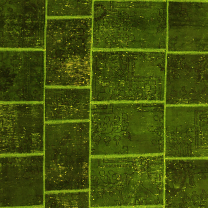 Patchwork Yellow Transitional Rug, con1439yw