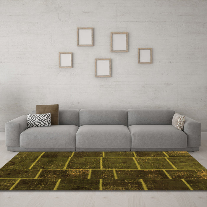 Machine Washable Patchwork Orange Transitional Area Rugs in a Living Room, wshcon1439org