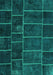 Machine Washable Patchwork Turquoise Transitional Area Rugs, wshcon1439turq