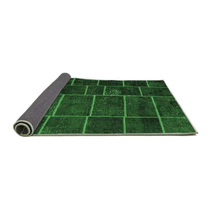 Sideview of Patchwork Emerald Green Transitional Rug, con1439emgrn