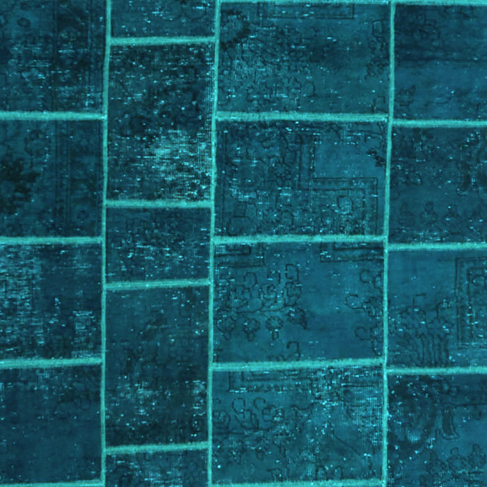 Machine Washable Patchwork Light Blue Transitional Rug, wshcon1439lblu