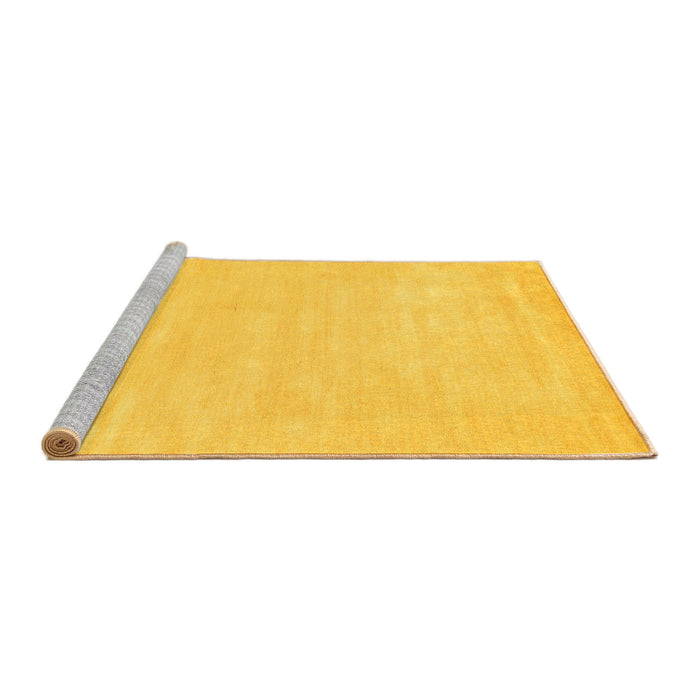Sideview of Machine Washable Abstract Yellow Contemporary Rug, wshcon143yw