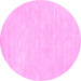 Round Abstract Pink Contemporary Rug, con143pnk