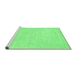 Sideview of Machine Washable Abstract Emerald Green Contemporary Area Rugs, wshcon143emgrn