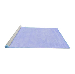 Sideview of Machine Washable Abstract Blue Contemporary Rug, wshcon143blu