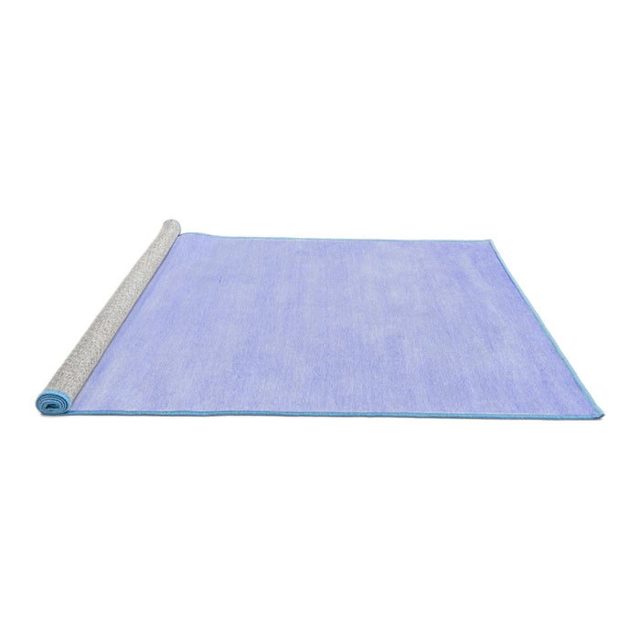 Sideview of Machine Washable Abstract Blue Contemporary Rug, wshcon143blu