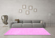 Machine Washable Abstract Pink Contemporary Rug in a Living Room, wshcon143pnk