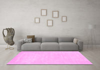 Machine Washable Abstract Pink Contemporary Rug, wshcon143pnk