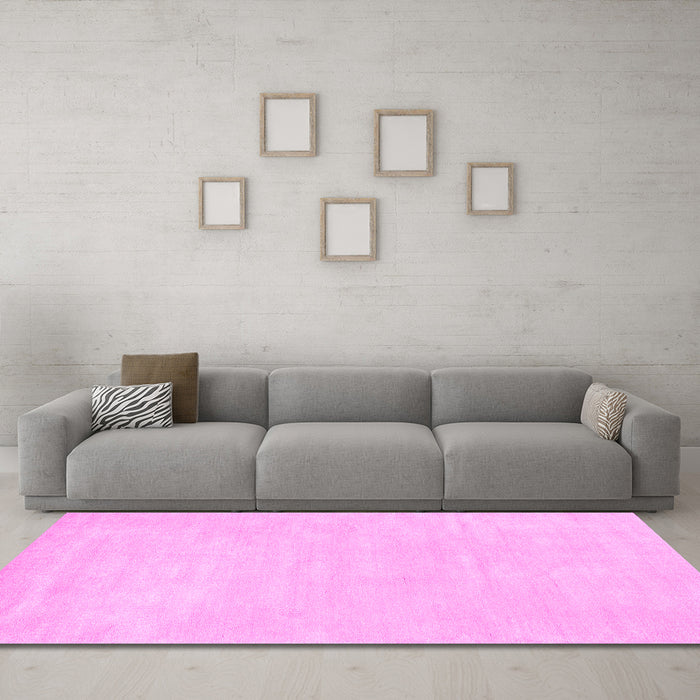 Machine Washable Abstract Pink Contemporary Rug in a Living Room, wshcon143pnk