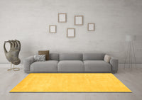 Machine Washable Abstract Yellow Contemporary Rug, wshcon143yw