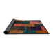 Thickness of Contemporary Sienna Brown Patchwork Rug, con1440