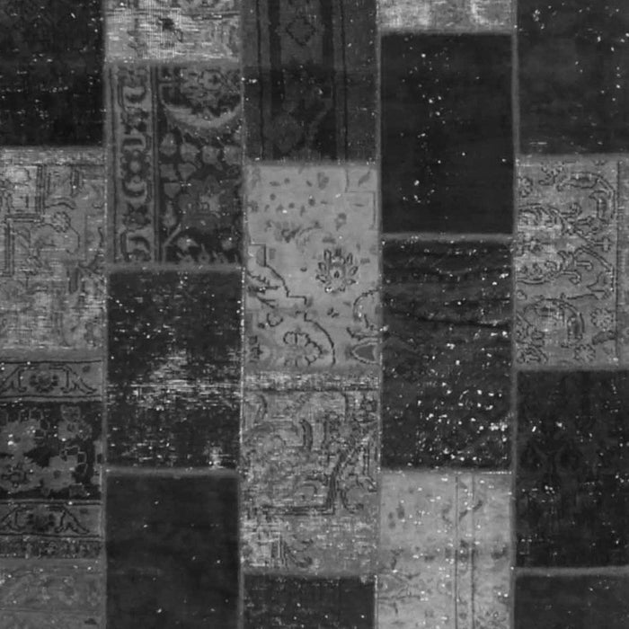 Serging Thickness of Machine Washable Patchwork Gray Transitional Rug, wshcon1440gry