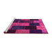 Sideview of Machine Washable Patchwork Pink Transitional Rug, wshcon1440pnk