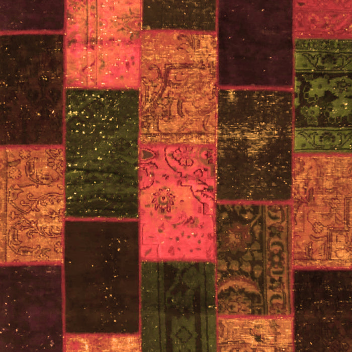 Serging Thickness of Machine Washable Patchwork Orange Transitional Area Rugs, wshcon1440org