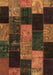 Machine Washable Patchwork Brown Transitional Rug, wshcon1440brn