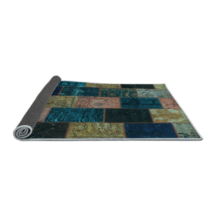 Sideview of Patchwork Light Blue Transitional Rug, con1440lblu