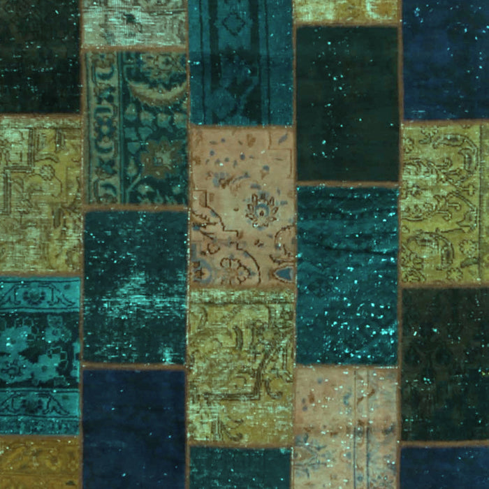Patchwork Turquoise Transitional Rug, con1440turq