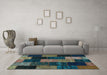 Machine Washable Patchwork Light Blue Transitional Rug in a Living Room, wshcon1440lblu