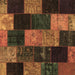 Square Patchwork Brown Transitional Rug, con1440brn