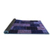 Sideview of Patchwork Blue Transitional Rug, con1440blu