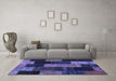 Machine Washable Patchwork Blue Transitional Rug in a Living Room, wshcon1440blu