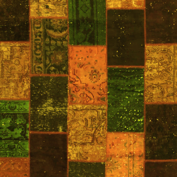 Patchwork Yellow Transitional Rug, con1440yw