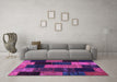 Machine Washable Patchwork Purple Transitional Area Rugs in a Living Room, wshcon1440pur