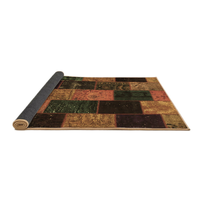 Sideview of Patchwork Brown Transitional Rug, con1440brn