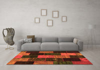 Machine Washable Patchwork Orange Transitional Rug, wshcon1440org