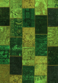 Patchwork Green Transitional Rug, con1440grn