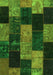 Patchwork Green Transitional Rug, con1440grn