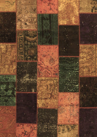 Patchwork Brown Transitional Rug, con1440brn