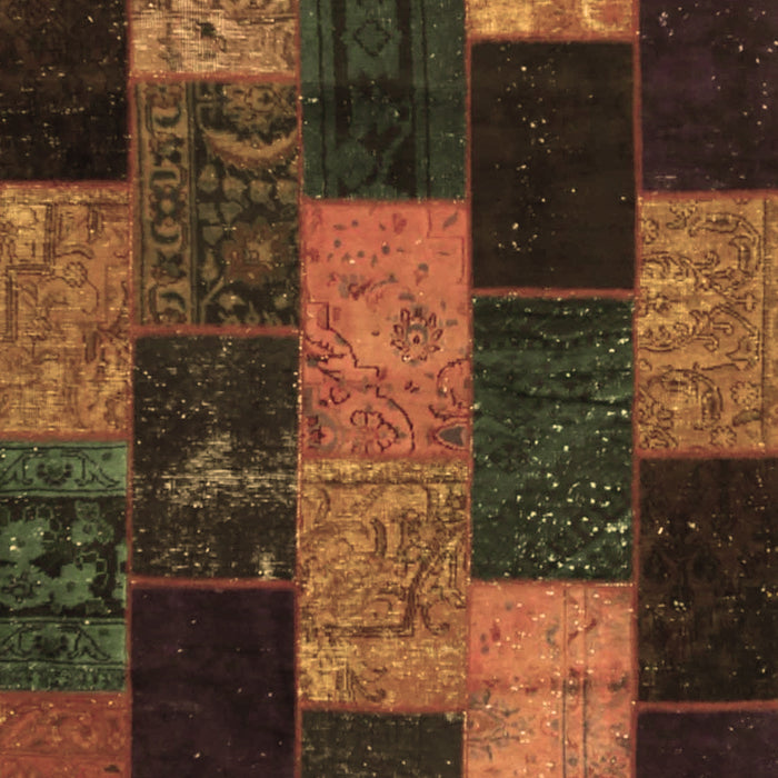 Patchwork Brown Transitional Rug, con1440brn