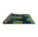 Sideview of Patchwork Turquoise Transitional Rug, con1440turq